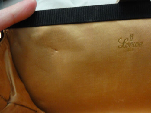 Vintage Loewe Clutch Tasche Kosmetiktasche Mini Rahmen Schwarz Canvis - Bild 11 von 16