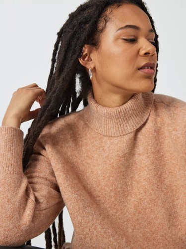 John Lewis ANYDAY Relaxed Roll Neck Jumper, Tan, Small/Medium, RRP £38 - BNWT - Bild 5 von 6