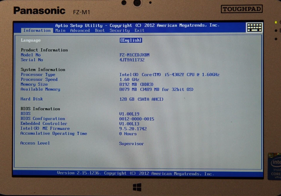 Brand New Old Stock Panasonic FZ-M1 ToughPad FZ-M1CEDJXBM Tablet Computer - Image 3 of 4