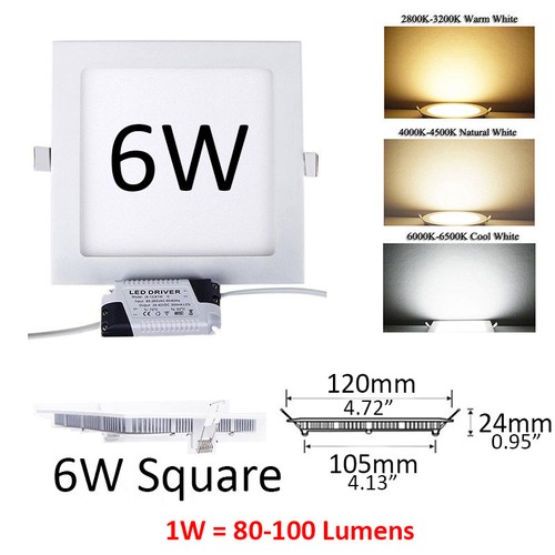 3W 6W 9W 12W 15W 18W 21W 24W LED Recessed Ceiling Light Panel Ultra Thin Slim - Picture 18 of 24