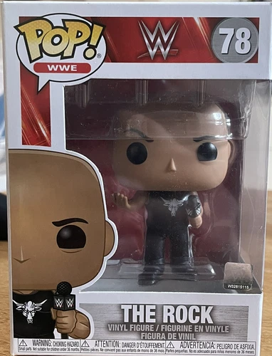 2020 Funko Pop WWE The Rock w Microphone & Brahman Bull Shirt #78 Vinyl Figure