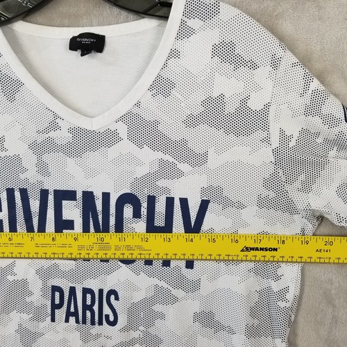Givenchy Paris Tee Shirt Women Large Digital Camouflage V Neck All Over Print - Picture 7 of 10