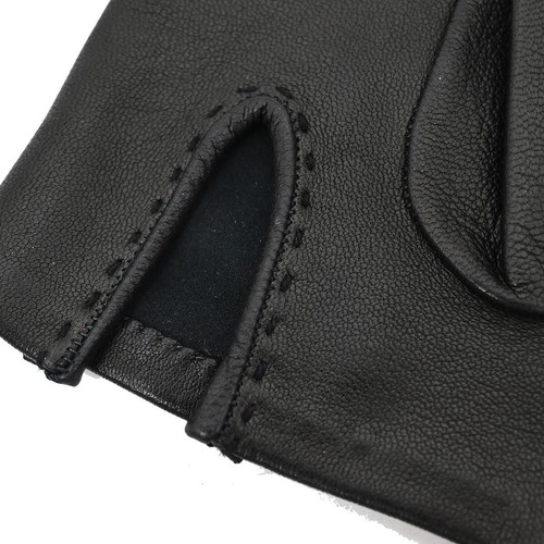 Hermes Black Leather Gloves #6 1/2 185565 - Picture 7 of 7
