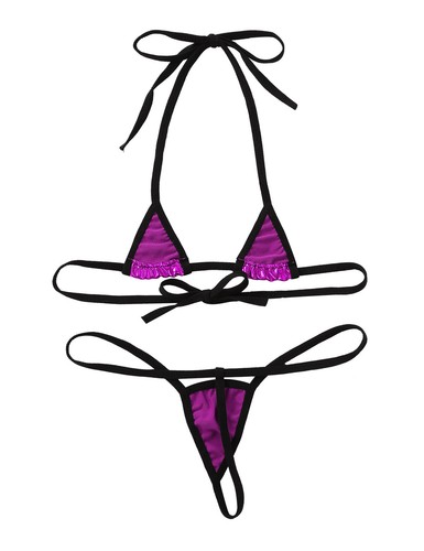 Damen Micro Bikini Set Cutout Bikinioberteil G-String Zweiteiliger Badeanzug - Bild 178 von 629