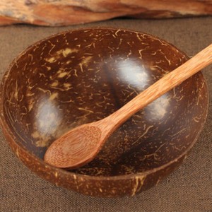 Natural Coconut Shell Bowl Spoon Scoop Handmade Candy Fruit Salad Food Container