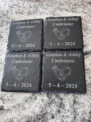 Coasters Laser Engraved set of 4 - Picture 2 of 3