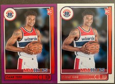 (2) Isaiah Todd 2021-22 Panini NBA Hoops PURPLE FOIL SP + Base #241 WIZARDS