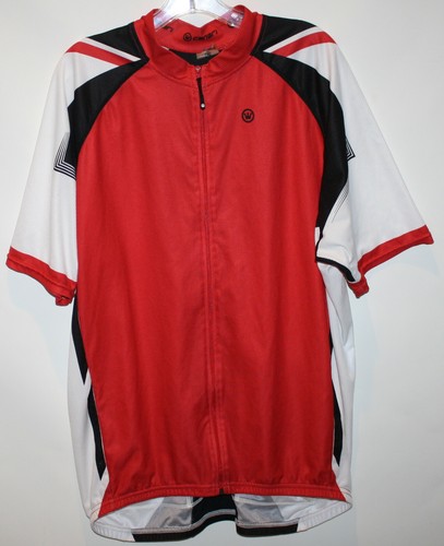 CANARI Cycling Jersey Men's XL Full-Zip Red w Black & White Colorblock MINT - Picture 1 of 6