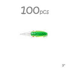 Fish WOW! 100pcs 3" Fishing 3D Mold Craft Bulb Squid Rock cod 7.5cm Green