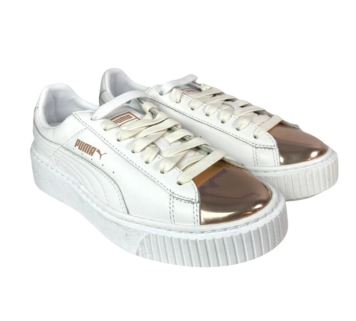 Intervenir Comunista Desfiladero Puma Basket Platform Metallic Rose Gold Sneakers Women&#039;s 6 | eBay