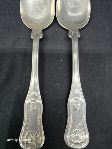 Antique Kings Pattern Silver Spoons Not Marked Monogram On Underside 5826 - Picture 20 of 20