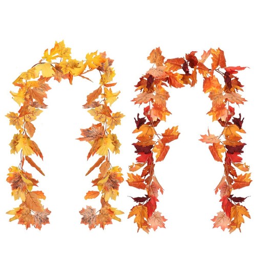 Artificial Vine Autumn Maple Leaf Fake Garland Plants Foliage String Home Decor - Picture 2 of 14
