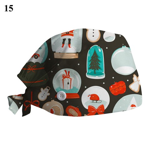 Print Cotton Surgical Scrub Cap Doctor Nurse Bouffant Hat Adjustable Head Cover- - Picture 27 of 31