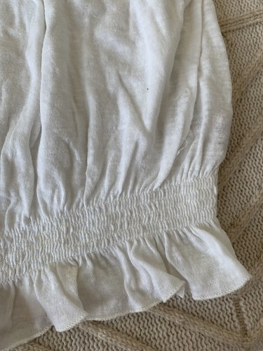 Free People Top Floral White 100% Cotton Embroidery Off Shoulder (true Size L) - Picture 9 of 12