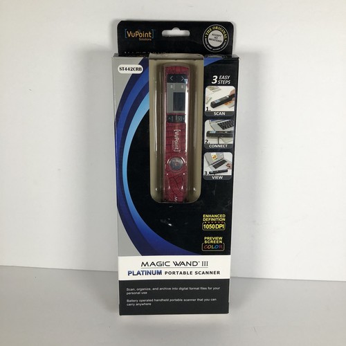 VuPoint Magic Wand III Platinum Portable Scanner ST442CRB New Open Box!