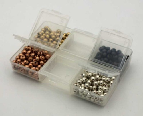 400 Assorted Brass Beads for Fly Tying w/case - 11/64" 4.5mm  MAT245 - Picture 1 of 2