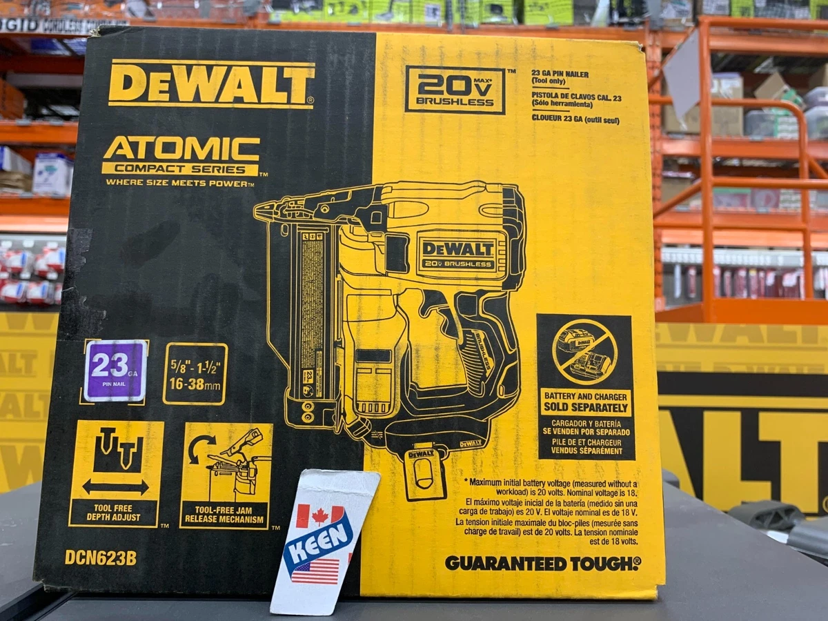 DEWALT CANADA 20V MAX Li Ion Cordless 23GA Pin Nailer Tool Only