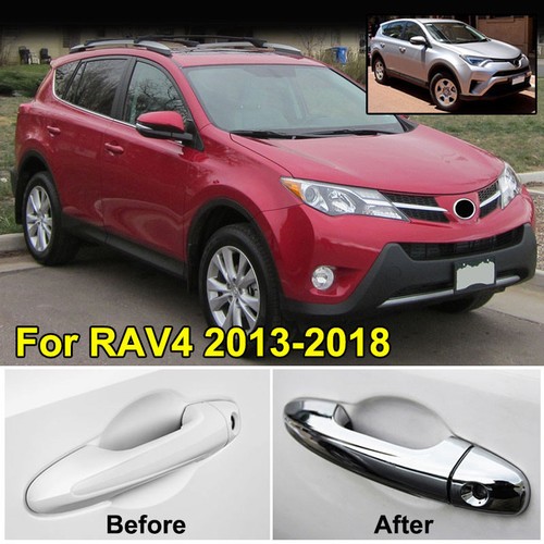 Cubiertas de manija lateral cromadas borde de tapa de moldeo para Toyota Rav4 2013-2018 17 16 - Imagen 3 de 7