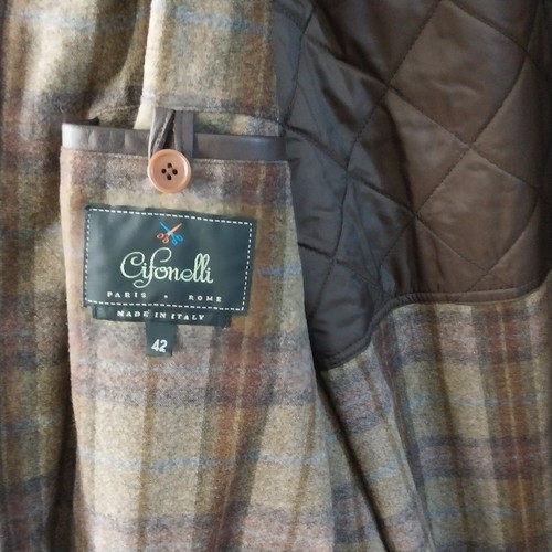 Cifonelli Made in Italy Brown Lamb Leather Wool Lined Full Zip Coat Size 42 - Picture 13 of 19