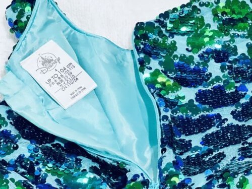 Disney Store Ariel Little Mermaid Sequins Princess Dress SPLASH NWOT Kid Size 4 - Picture 8 of 17