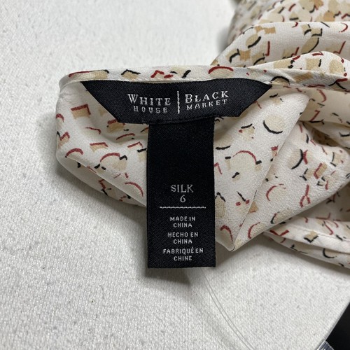 White House Black Market Womens Top sz 6 Multicolor Lightweight Sheer Silk NEW - Picture 3 of 24