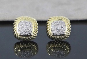 3-800-Vintage-David-Yurman-18K-Yellow-Gold-Pave-Diamond-Cable-Albion-Earrings