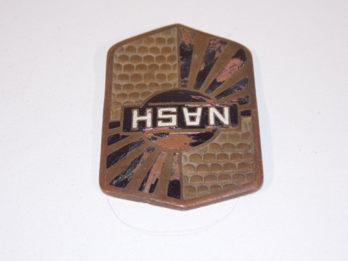 Vtg 1920s 1930s Nash Car Vehicle Radiator Enamel Emblem Badge Nameplate Script - Picture 4 of 7