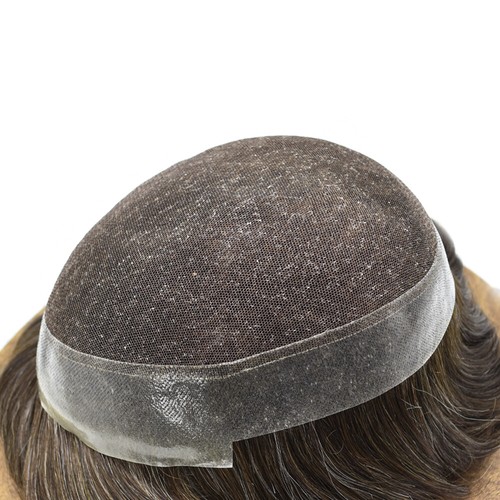 USMens Toupee French Lace Hairpiece Poly Pu Skin Around Hair System Replacement - Picture 2 of 70