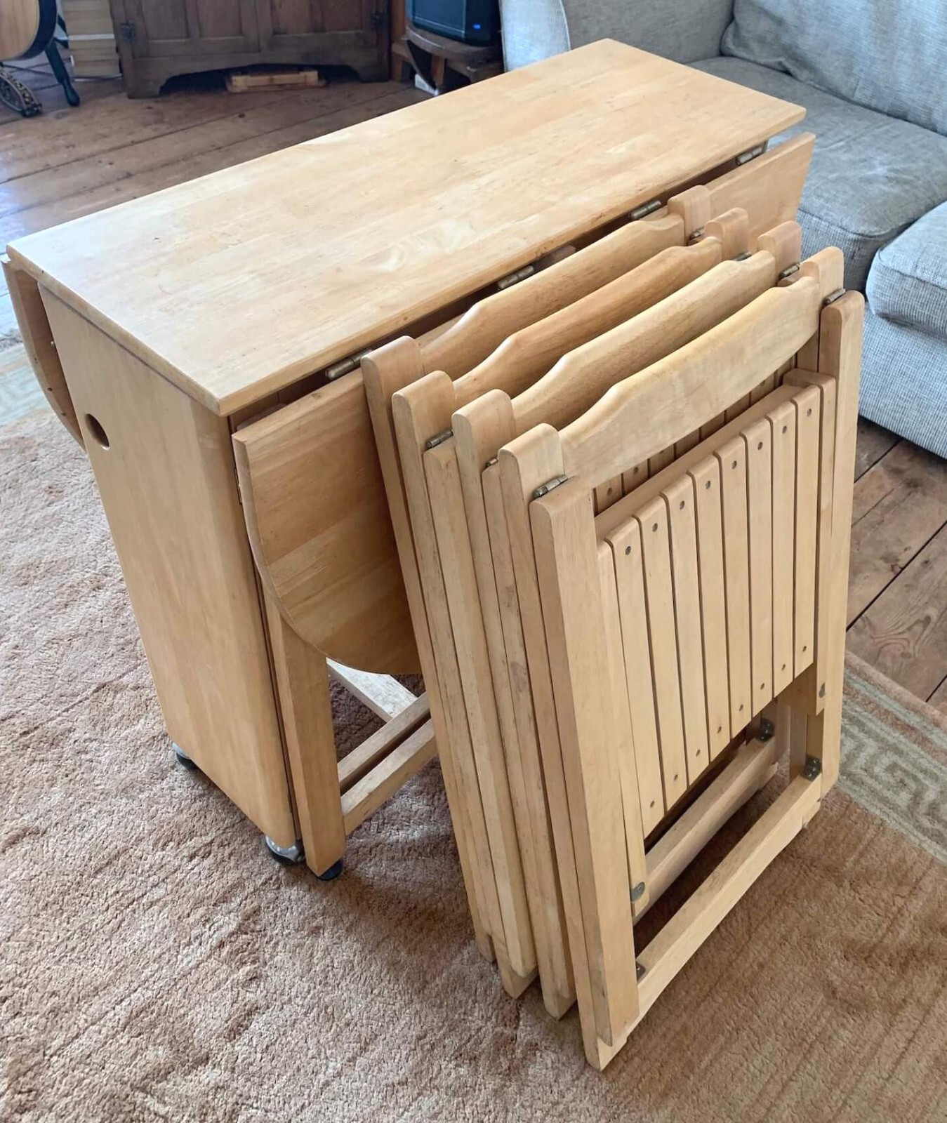 John Lewis Butterfly Folding Table and 4 Foldaway Chairs eBay
