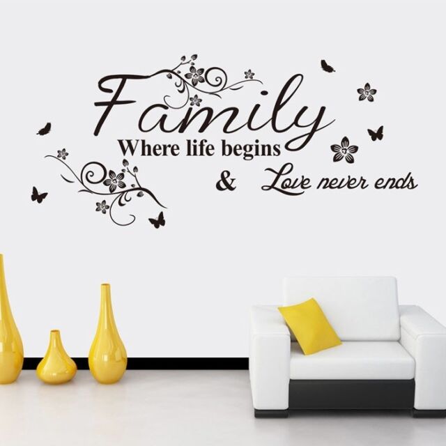 Hot Wall Stickers Home Family Letter Quote Removable Vinyl Decal Art Mural For Sale Online Ebay