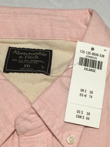 ABERCROMBIE & FITCH Men's shirt size XXL, NWT, (A702) FREE S/P - Picture 3 of 9