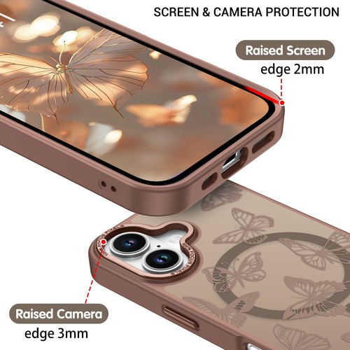 For iPhone 16 Plus Case Shockproof Butterfly Pattern Protective Phone Cover - Picture 62 of 73