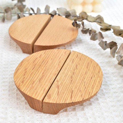 Oak Handles Half Moon Door Pulls Handles Wardrobe Door Wooden Cabinet Handles - Picture 10 of 16