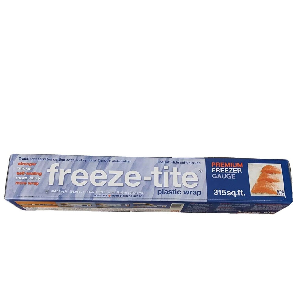StretchTite FreezeTite Premium Plastic Freezer Wrap with Slide Cutter