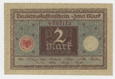 Germany 2 Mark 1-3-1920 Pick 60 UNC Uncirculated Banknote
