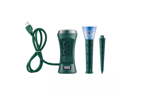 Smart Outdoor 4 ft. 6-Outlet Power Stake Timer w/Lights Projector by Hubspace - Picture 5 of 10