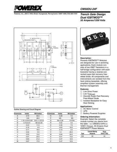 Mitsubishi CM50DU-24F IGBT Module 1200V 50A NChannel #R6-D13 - Bild 3 von 6