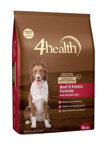Comida seca para perros fórmula de carne y papa 4health sin granos - bolsa de 16 lb