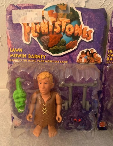 BARNEY RUBBLE THE FLINTSTONES 1993 MATTEL PAIR OF FIGURES NEW IN PACKAGE - Picture 3 of 9
