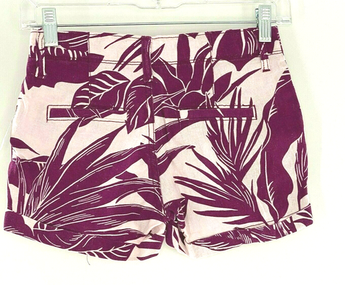 Old Navy Everyday Floral Linen Rayon Adjustable Waist Shorty Shorts Girl 10 - Picture 2 of 6