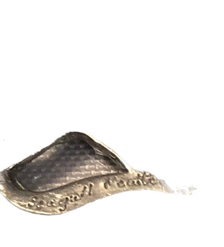 Broche prendedor de peltre cara diosa dama estilo Art Nouveau de colección gaviota firmado Canadá - Imagen 6 de 8