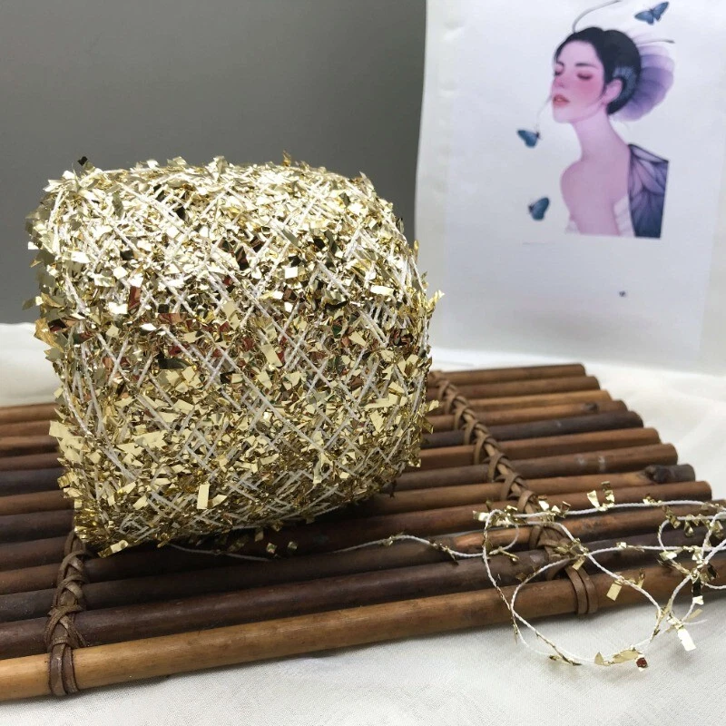 Hilo de lujo de mariposa 50 g hilo de lentejuelas hilo brillante tejer ganchillo artesanía Foto 4 de 4