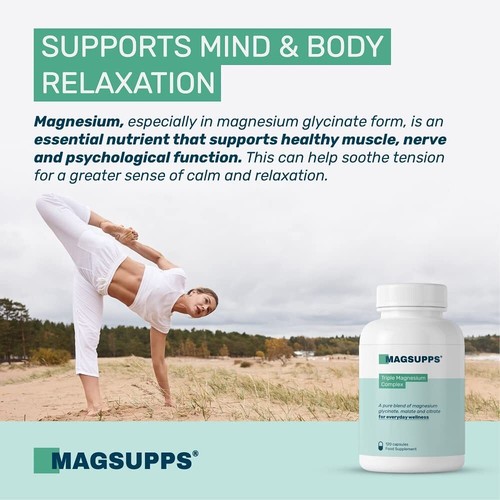 MAGSUPPS Triple Magnesium Complex - Reines Magnesiumglycinat, Malat (300mg) - Bild 6 von 9