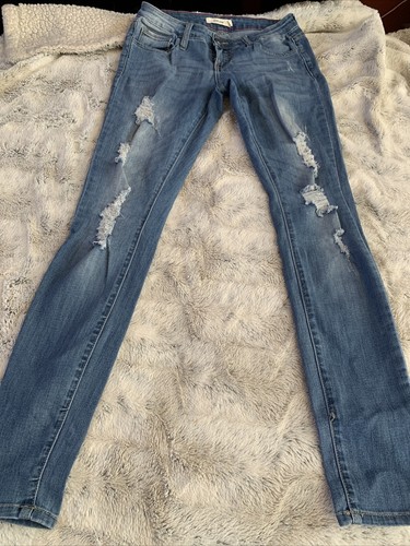Distressed Low Rise Cello Jeans Damen Skinny Jeans Größe 1 Blau Stretch Denim - Bild 3 von 11