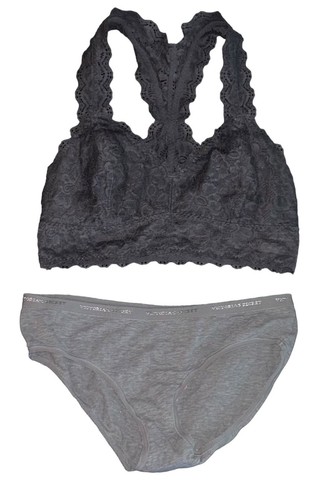 Lot of 2 Victoria’s Secret Gray Signature Band Panties & Felina Lace Bralette M - Picture 5 of 10