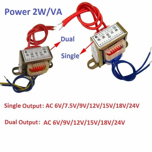 EI35 2W/2VA Power Transformer Input AC 220V 50Hz - Output AC Single/Dual 6V-24V - Picture 1 of 6
