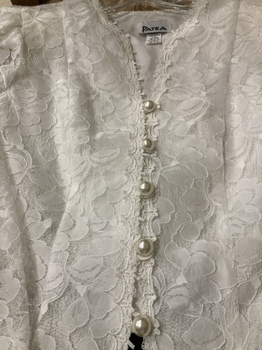 Patra Lace formal dress size 6 elegant blouse & skirt black & white preowned - Picture 4 of 11