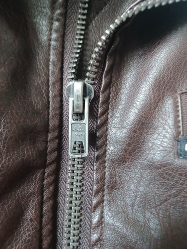 Members Only Brown Faux Leather Jacket Sherpa Removable Collar Size Mens XXL - Picture 13 of 23