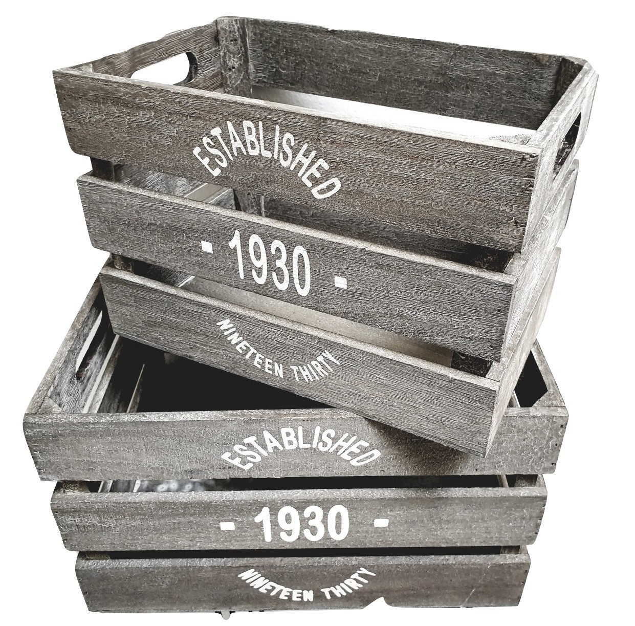 Deko Holz Kiste 2er Set Holzkiste Regal Holzbox shabby rustikale Kiste Box 1930