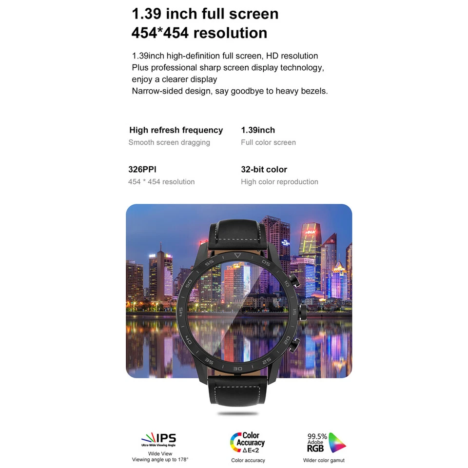 Reloj inteligente rastreador monitor sueño hombre mujer negocios reloj inteligente para iOS Android Foto 3 de 4